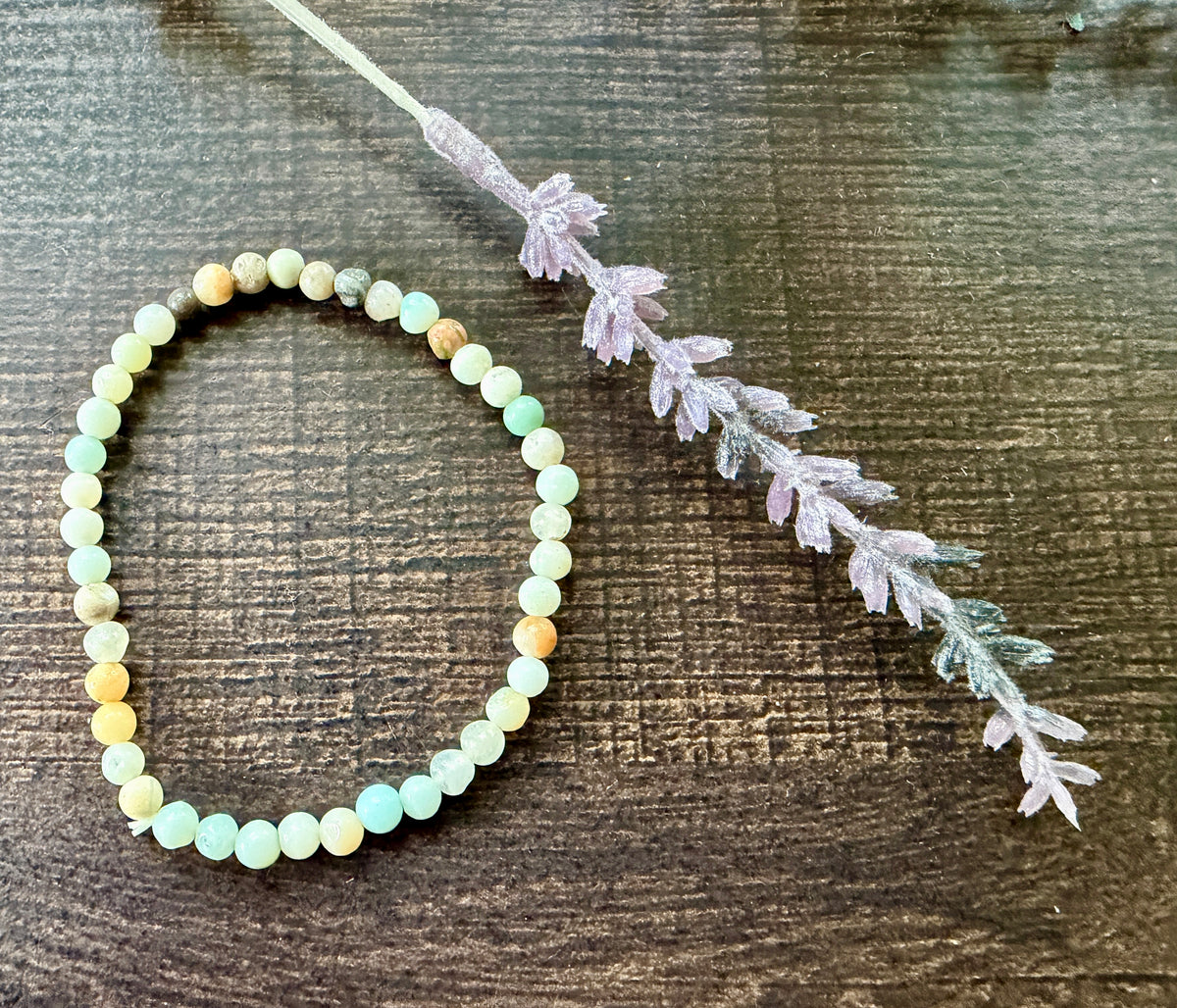 Natural Stone Gem Bracelet 7.5 inch 4mm Stretch-Amazonite