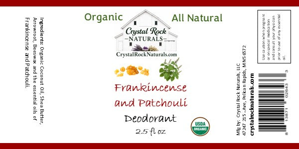 All Natural Deodorant Frankincense & Patchouli 2.5oz