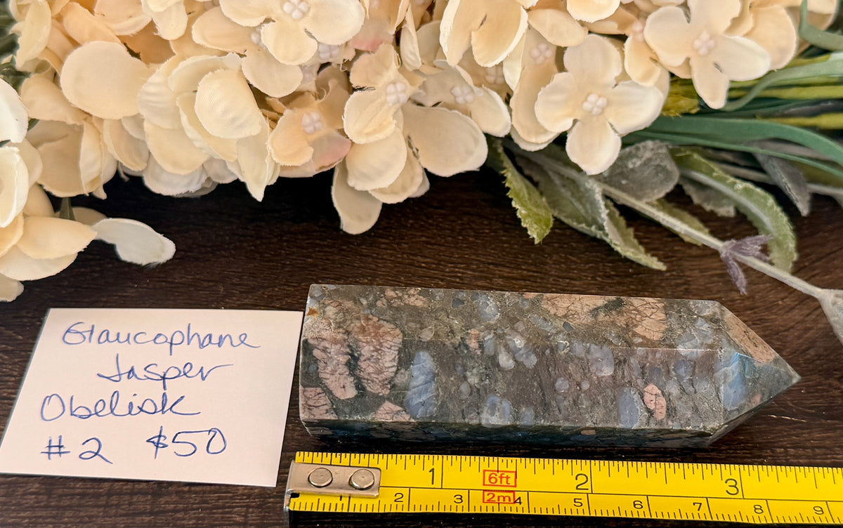 Glaucophane Jasper Obelisk Tower #2
