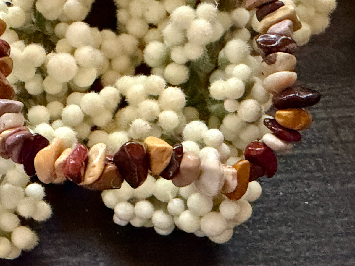 Natural Stone Chip Bracelet 7.5 inch Stretch-Mookaite Jasper