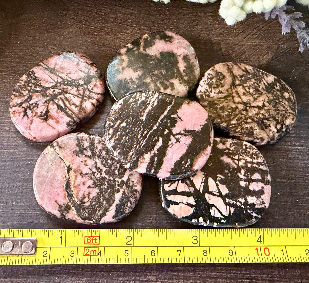 Rhodonite Large Oval Pocket Stone