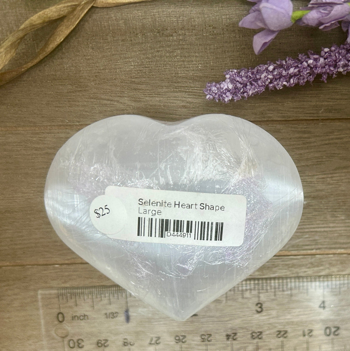 Selenite Puffy Heart $25