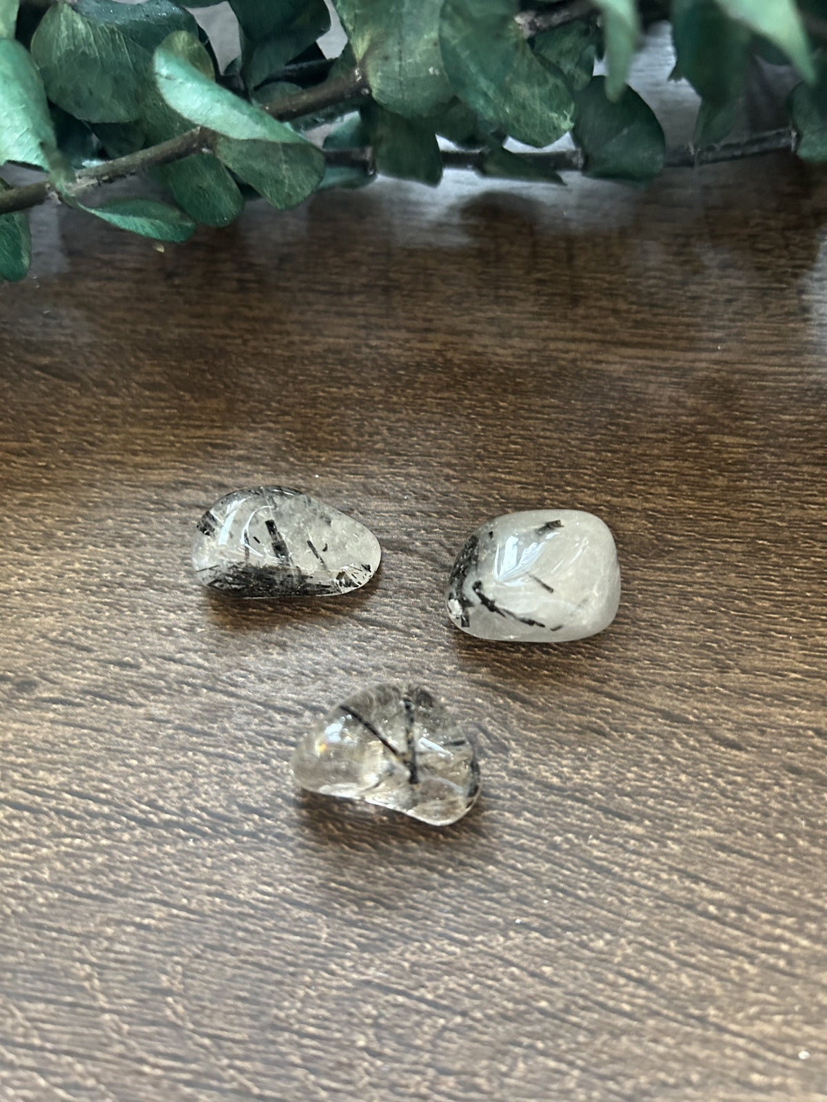 Quartz Tourmalated Tumbled Pocket Stone