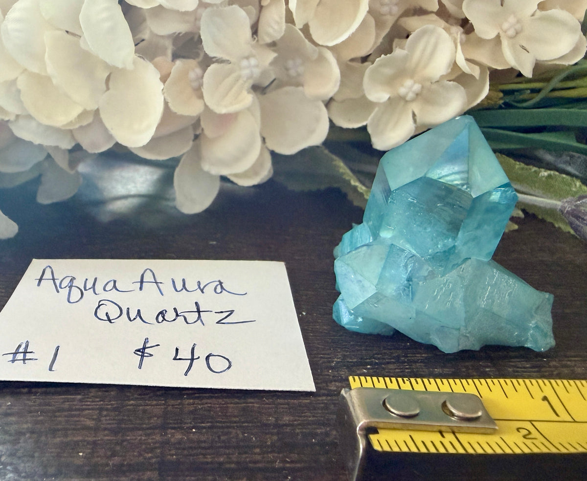 Aqua Aura Quartz  Stone #1
