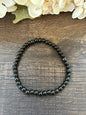 Natural Stone Gem Bracelet 7.5 inch 8mm stretch-Black Obsidian