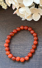 Natural Stone Gem Bracelet 7.5 inch 8mm Stretch-Carnelian Agate