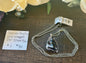 Chevron Amethyst Wire Wrap Necklace 24" Silver #1