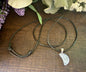 Clear Quartz Moon Cord Necklace 14"