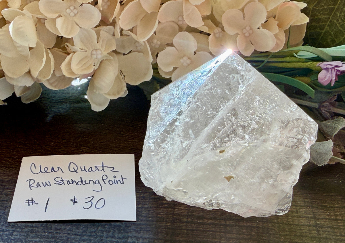 Clear Quartz Raw Standing Point #1
