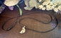 Dalmatian Jasper Moon Cord Necklace 14"