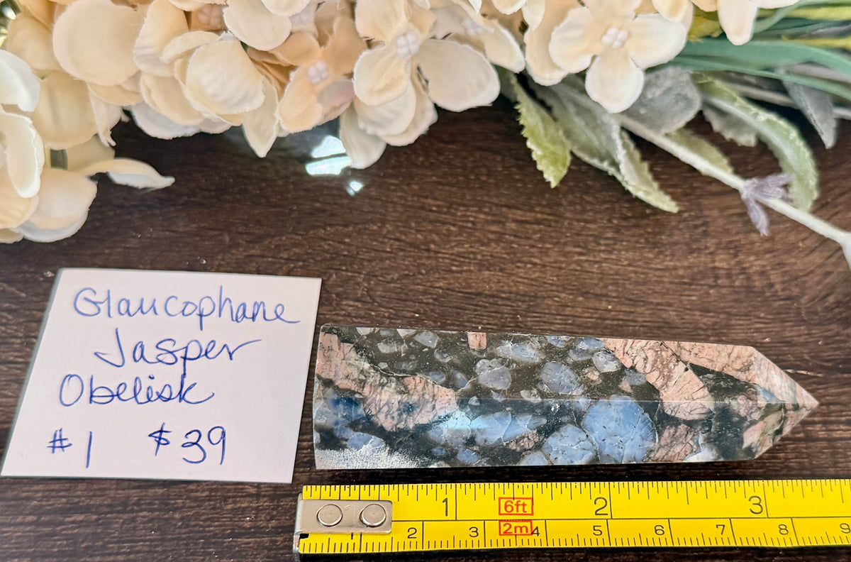 Glaucophane Jasper Obelisk Tower #1