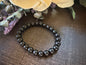 Natural Stone Gem Bracelet 7.5 inch 8mm Stretch-Jet
