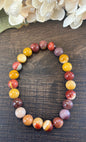 Natural Stone Gem Bracelet 7.5 inch 8mm Stretch-Mookaite Jasper