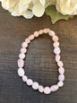 Natural Stone Gem Bracelet 7.5 inch Chunk Stretch-Morganite