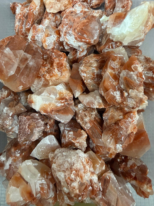Red Calcite Raw Pocket Stone $8
