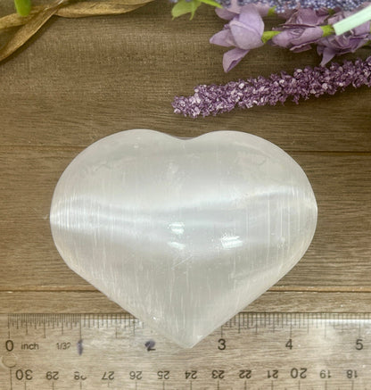 Selenite Puffy Heart $25