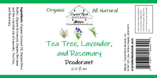All Natural Deodorant Tea Tree, Rosemary, Lavender 2.5oz