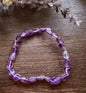 Natural Stone Gem Bracelet Oval 7.5 inch Stretch-Amethyst