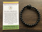 Natural Stone Gem Bracelet 7.5 inch 8mm Stretch-Black Obsidian w/Turtle