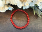 Natural Stone Gem Bracelet 7.5 inch 6mm Stretch-Carnelian Agate
