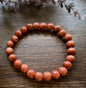 Natural Stone Gem Bracelet 7.5 inch 8mm Stretch-Goldstone