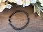 Natural Stone Gem Bracelet 7.5 inch 4mm Stretch-Rainbow Obsidian