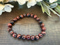 Natural Stone Gem Bracelet 7.5 inch 8mm Stretch-Red Tigers Eye