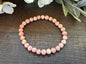 Natural Stone 6mm Bracelet 7.5 inch Stretch-Rhodochrosite