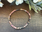 Natural Stone Gem Bracelet 7.5 inch 4mm Stretch-Rhodonite