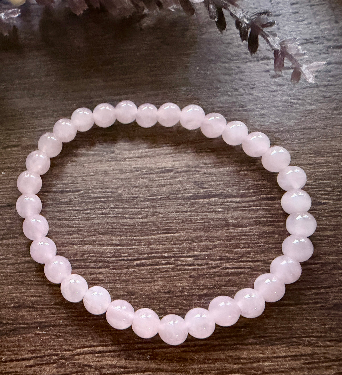 Natural Stone Gem Bracelet 7.5 inch 6mm Stretch-Rose Quartz