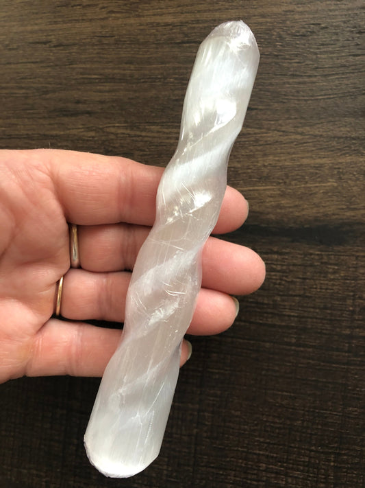 Selenite Spiral Wand